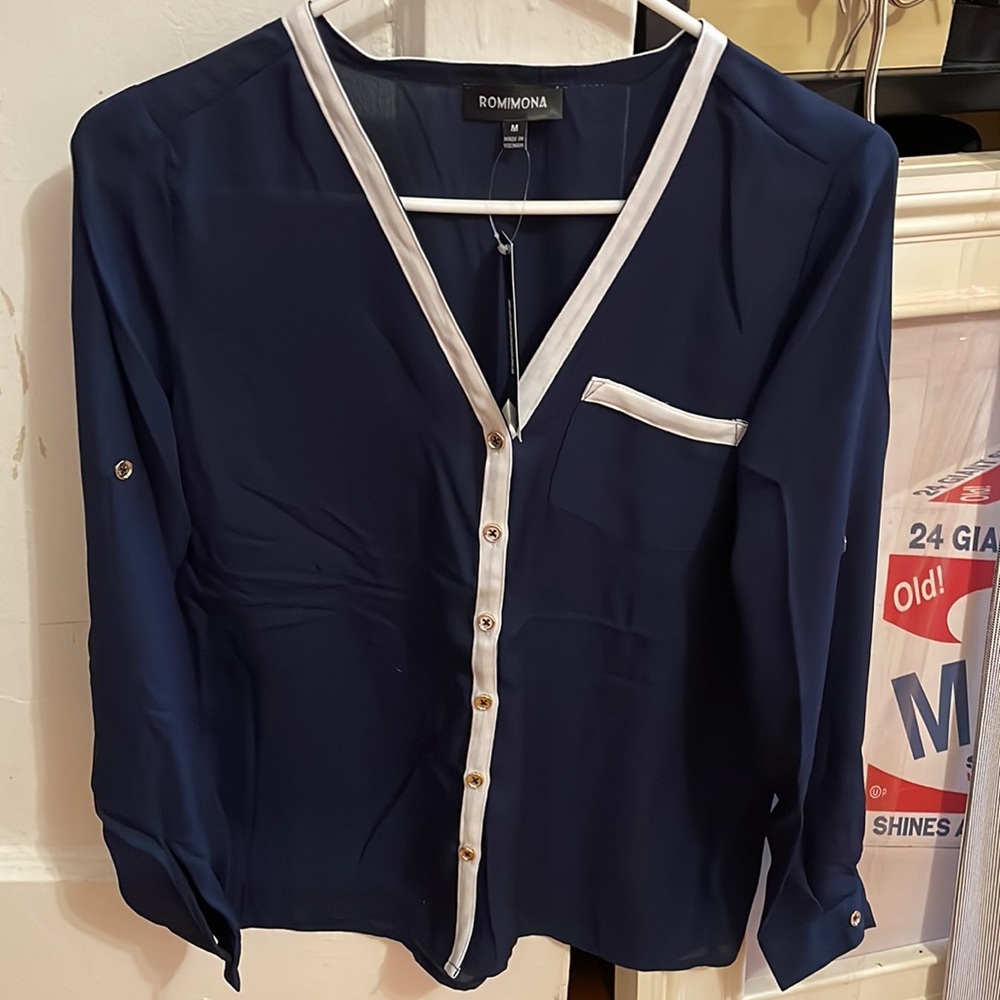 Romimona buttons blouse M nwt